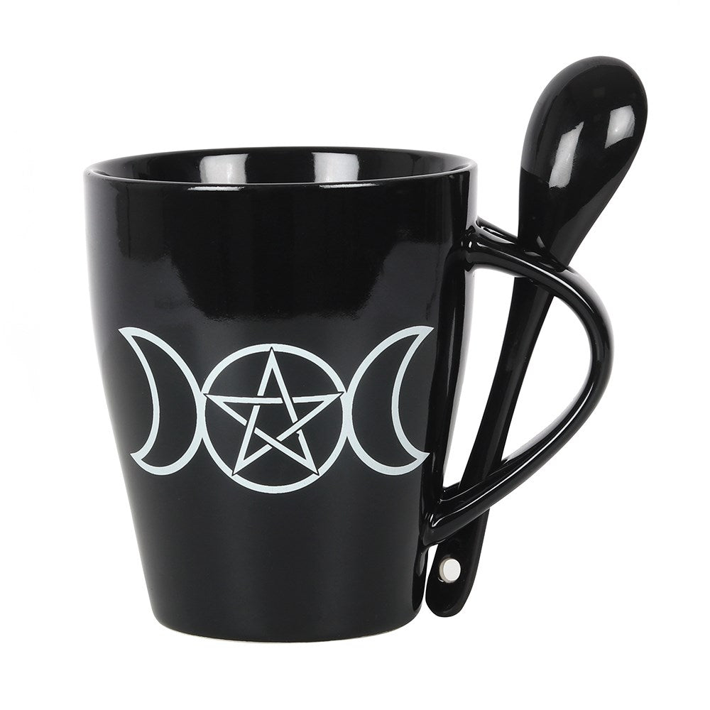 Alchemy Triple Skulls Black Cup With Candle Holder Mug Warmer Shadow Caster  Set
