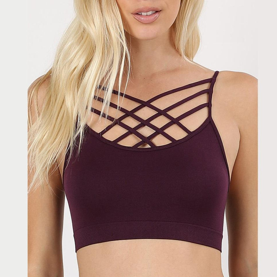 Cropped Harness Lattice Web Bralette in Tavern Brown (FINAL SALE