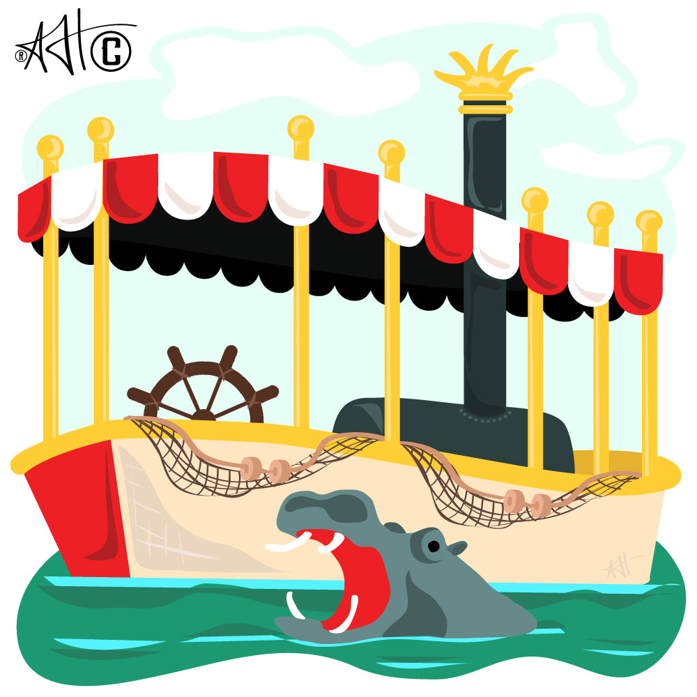 jungle cruise c lip art Expo '55 Jungle Boat Vinyl Sticker by